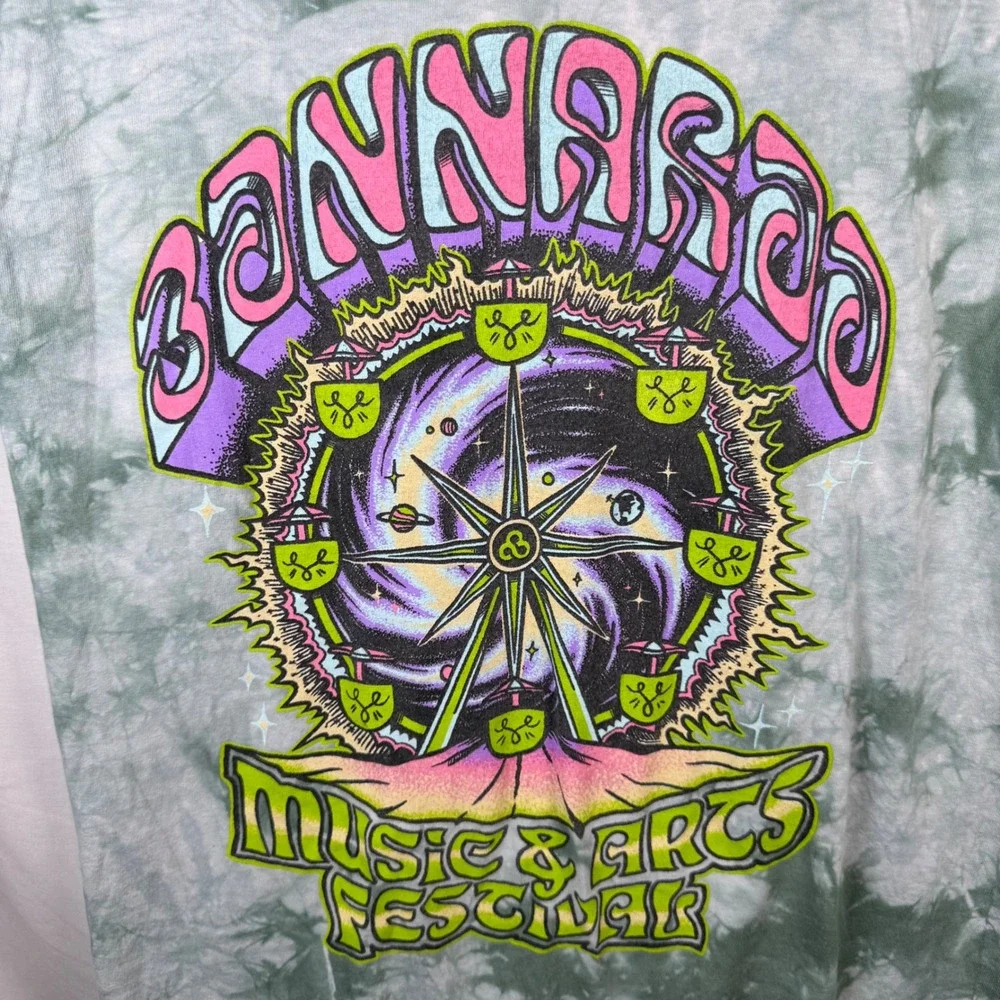 Bonnaroo 2023 Festival T-Shirt Mens Large Green Tie Dye Kendrick Lamar Gildan - Picture 5 of 8